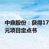 中鼎股份：获得17.87亿元项目定点书