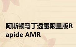 阿斯顿马丁透露限量版Rapide AMR