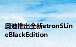 奥迪推出全新etronSLineBlackEdition