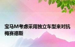 宝马M考虑采用独立车型来对抗梅赛德斯