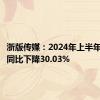 浙版传媒：2024年上半年净利润同比下降30.03%