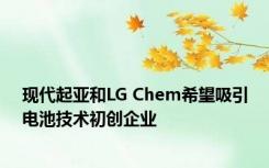 现代起亚和LG Chem希望吸引电池技术初创企业