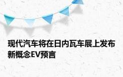 现代汽车将在日内瓦车展上发布新概念EV预言