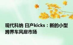 现代科纳 日产kicks：新的小型跨界车风靡市场