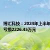 博汇科技：2024年上半年净利润亏损2226.45万元