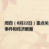 周四（8月22日）重点关注财经事件和经济数据