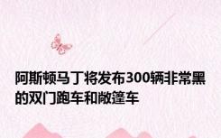 阿斯顿马丁将发布300辆非常黑的双门跑车和敞篷车