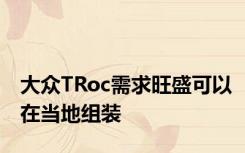 大众TRoc需求旺盛可以在当地组装
