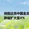 纳斯达克中国金龙指数跌幅扩大至4%