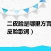 二皮脸是哪里方言（二皮脸歌词）
