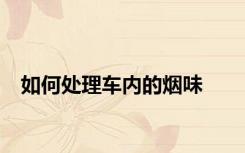 如何处理车内的烟味