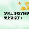 梦见上牙掉了好多（梦见上牙掉了）