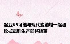 起亚K5可能与现代索纳塔一起被砍掉毒刺生产即将结束