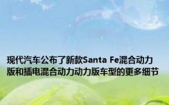 现代汽车公布了新款Santa Fe混合动力版和插电混合动力动力版车型的更多细节