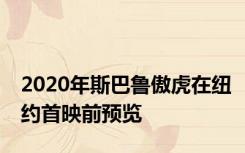 2020年斯巴鲁傲虎在纽约首映前预览
