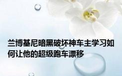 兰博基尼暗黑破坏神车主学习如何让他的超级跑车漂移