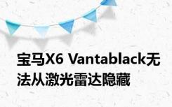 宝马X6 Vantablack无法从激光雷达隐藏
