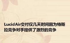 LucidAir交付仅几天时间因为特斯拉竞争对手提供了激烈的竞争