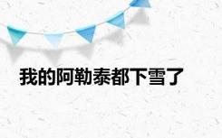 我的阿勒泰都下雪了