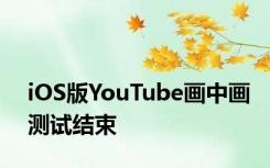 iOS版YouTube画中画测试结束