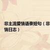 非主流爱情语录短句（非主流爱情日志）