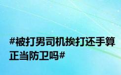 #被打男司机挨打还手算正当防卫吗#