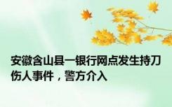 安徽含山县一银行网点发生持刀伤人事件，警方介入