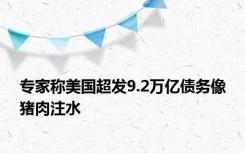 专家称美国超发9.2万亿债务像猪肉注水