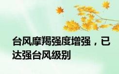 台风摩羯强度增强，已达强台风级别