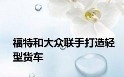 福特和大众联手打造轻型货车