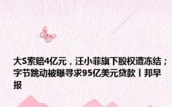 大S索赔4亿元，汪小菲旗下股权遭冻结；字节跳动被曝寻求95亿美元贷款丨邦早报