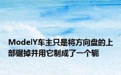 ModelY车主只是将方向盘的上部锯掉并用它制成了一个轭
