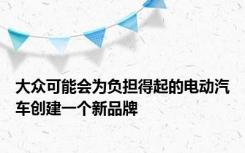 大众可能会为负担得起的电动汽车创建一个新品牌