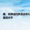 美、布两油均跌至去年6月以来最低水平