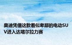 奥迪凭借这款看似卑鄙的电动SUV进入达喀尔拉力赛