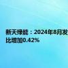 新天绿能：2024年8月发电量同比增加0.42%