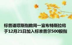 标普道琼斯指数周一宣布特斯拉将于12月21日加入标准普尔500股指
