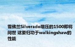 雪佛兰Silverado增压的1500即将问世 这要归功于walkingshaw的性能