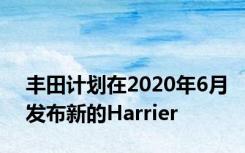 丰田计划在2020年6月发布新的Harrier
