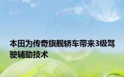 本田为传奇旗舰轿车带来3级驾驶辅助技术