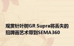 观赏针叶树GR Supra将丢失的招牌画艺术带到SEMA360