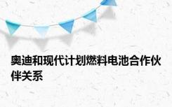 奥迪和现代计划燃料电池合作伙伴关系
