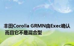 丰田Corolla GRMN由Exec确认 而且它不是混合型