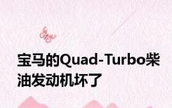 宝马的Quad-Turbo柴油发动机坏了