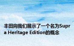 丰田向我们展示了一个名为Supra Heritage Edition的概念