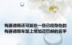 梅赛德斯还可能在一些已经存在的梅赛德斯车型上增加迈巴赫的名字