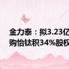 金力泰：拟3.23亿元收购怡钛积34%股权