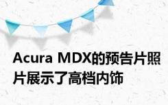 Acura MDX的预告片照片展示了高档内饰