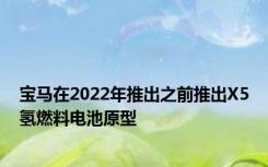 宝马在2022年推出之前推出X5氢燃料电池原型