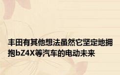 丰田有其他想法虽然它坚定地拥抱bZ4X等汽车的电动未来